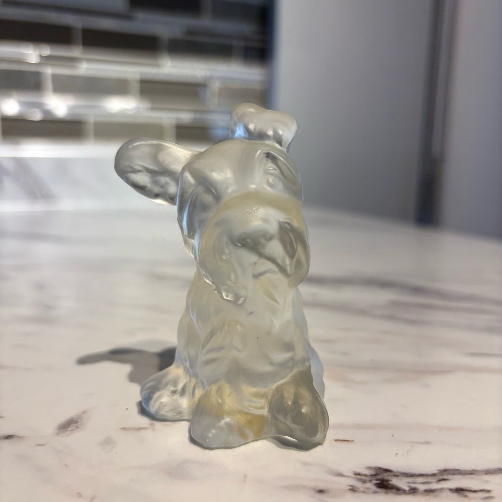 Vintage Fenton Scottie Scottish-Terrier Dog Figurine - Clear glass Fenton signed